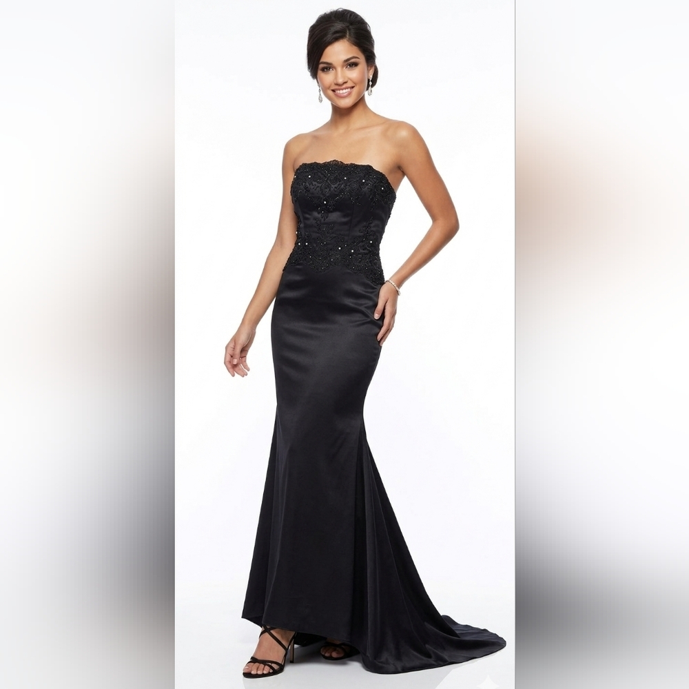 RAMPAGE Y2K Women's Maxi Dress Black Size 5 Strapless Prom Gothic Whimsigoth